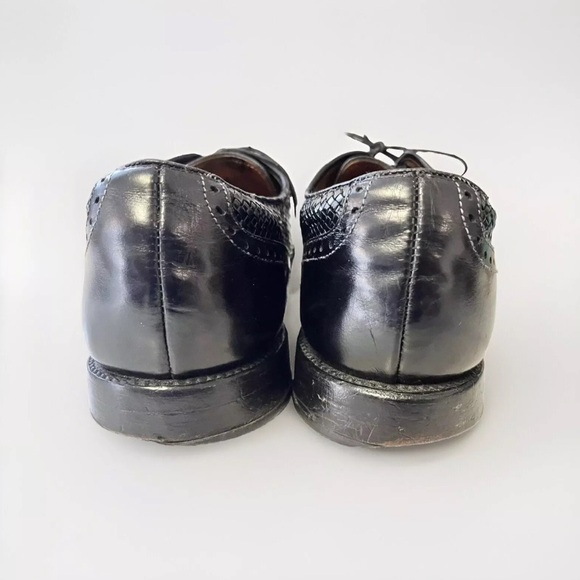 Allen Edmonds Hampstead Men’s Black Woven Wingtip Oxford Shoes Size 12B - 1908 - Picture 4 of 8